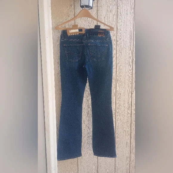 American Eagle Outfitters Women's Dark Blue Curvy Kick Boot Jeans - Picture 3 of 5